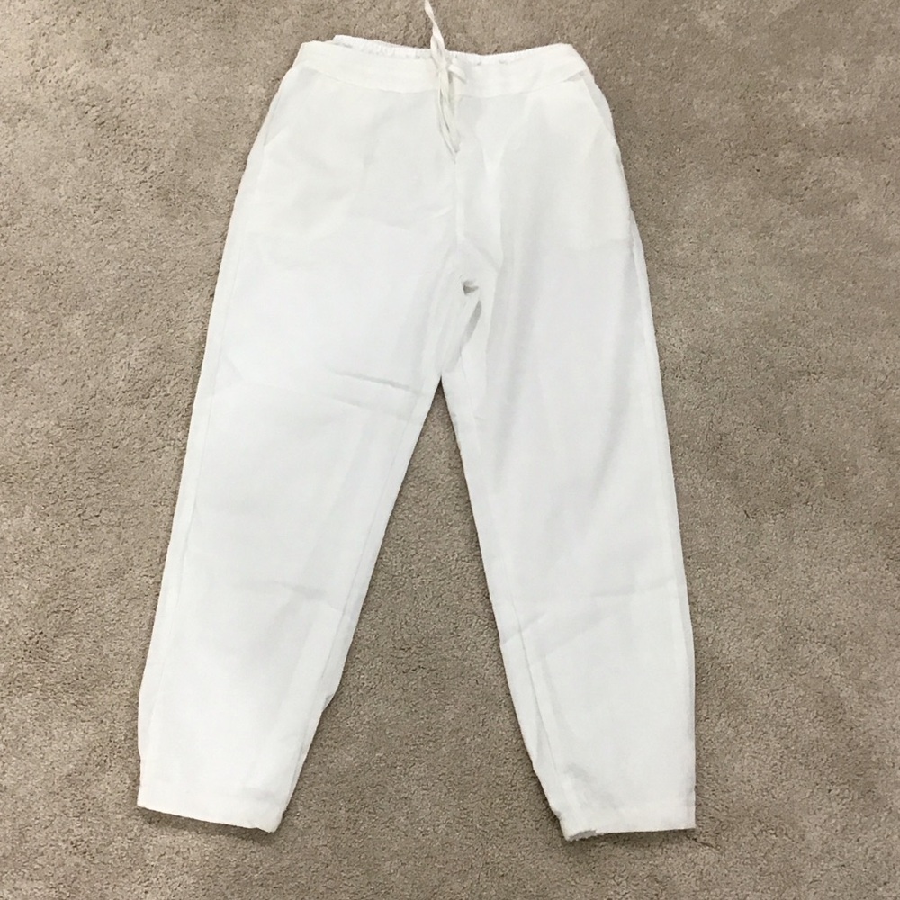 White Jogger linen  Pants